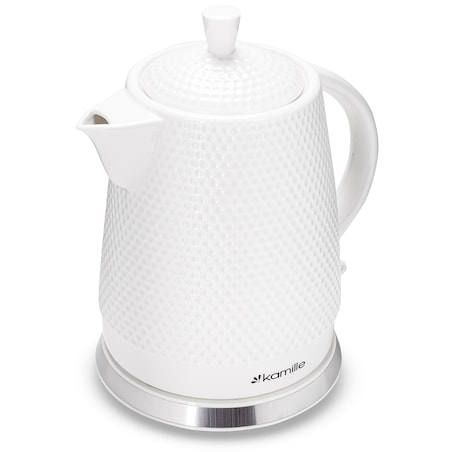 Czajnik elektryczny bezprzewodowy ceramiczny biały 1.5L KAMILLE