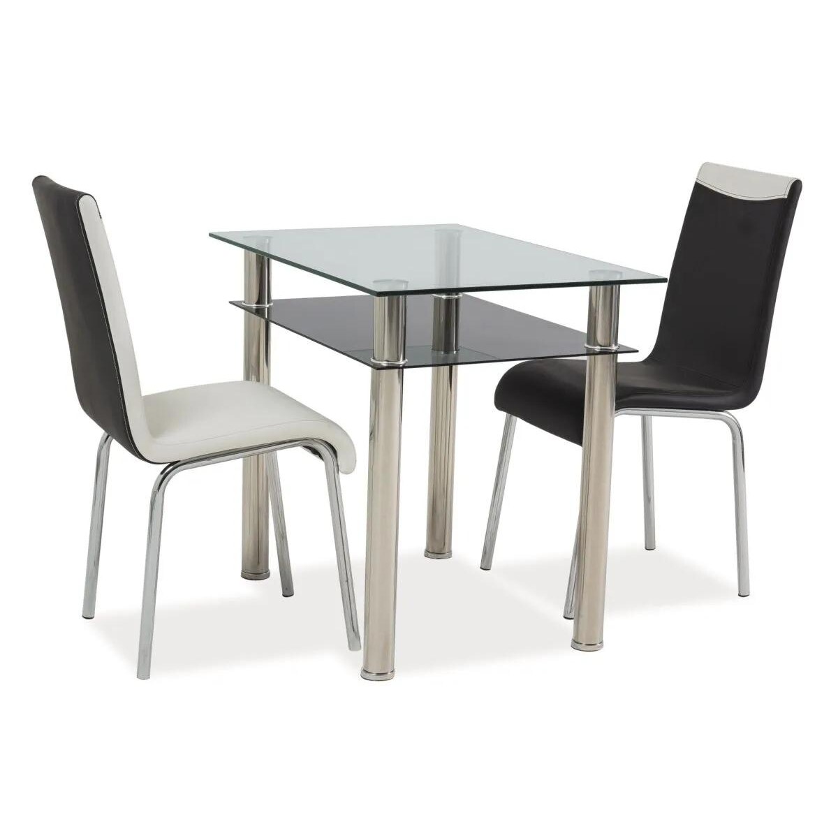 Stół MADRAS 90x60 transparentny/chrom