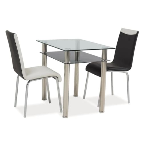 Stół MADRAS 90x60 transparentny/chrom