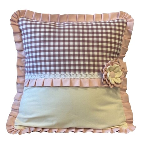 Poszewka Różowa z kwiatkami - 45cm x 45cm