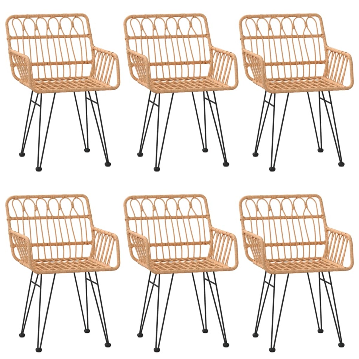 vidaXL 7-częściowy zestaw mebli ogrodowych, polirattan