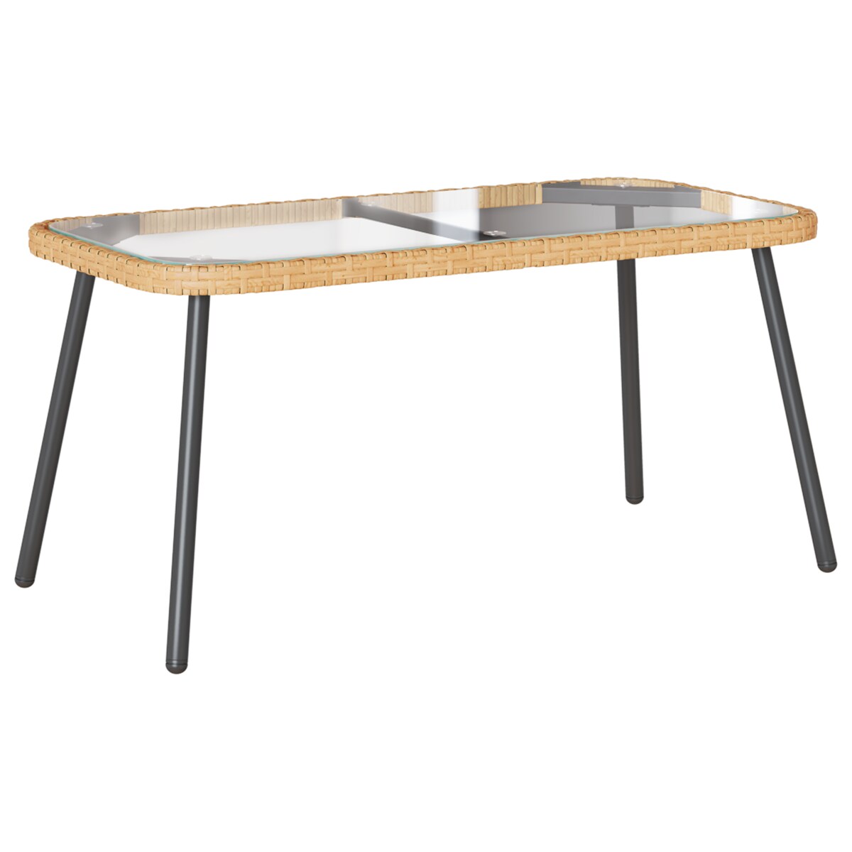 vidaXL Stolik kawowy Natural 90x45x42 cm z polirattanu
