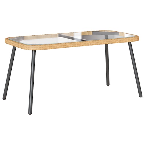 vidaXL Stolik kawowy Natural 90x45x42 cm z polirattanu