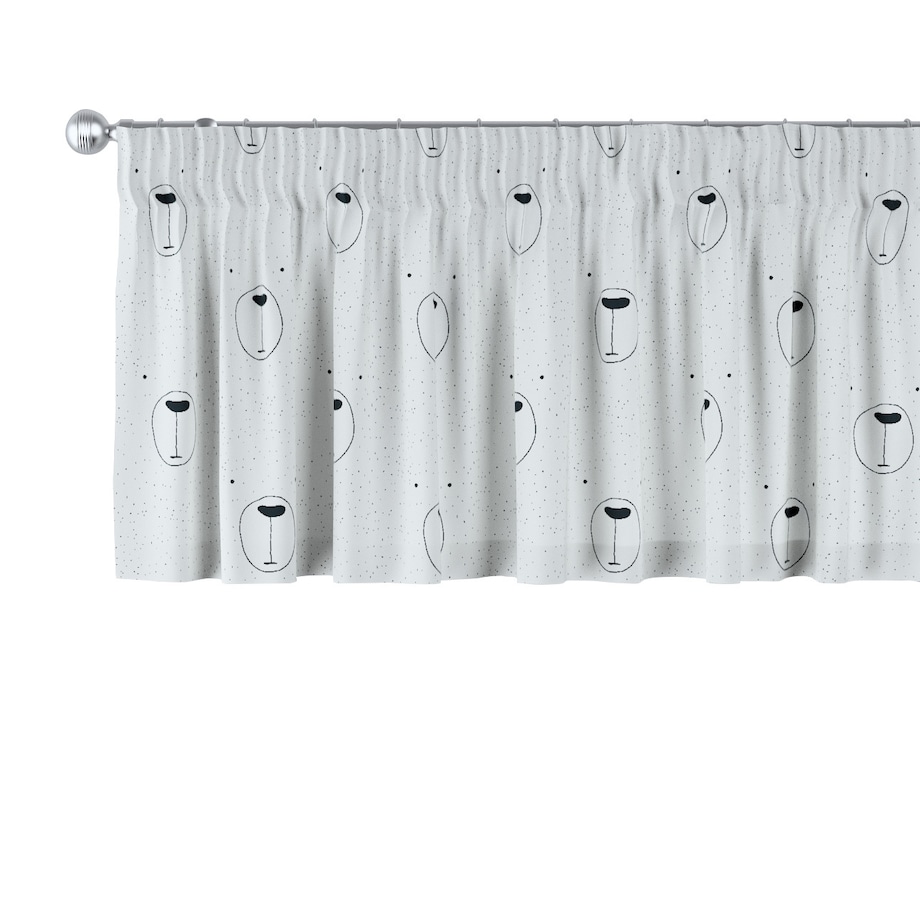 Lambrekin na taśmie marszczącej 390x40 ecru-czarny