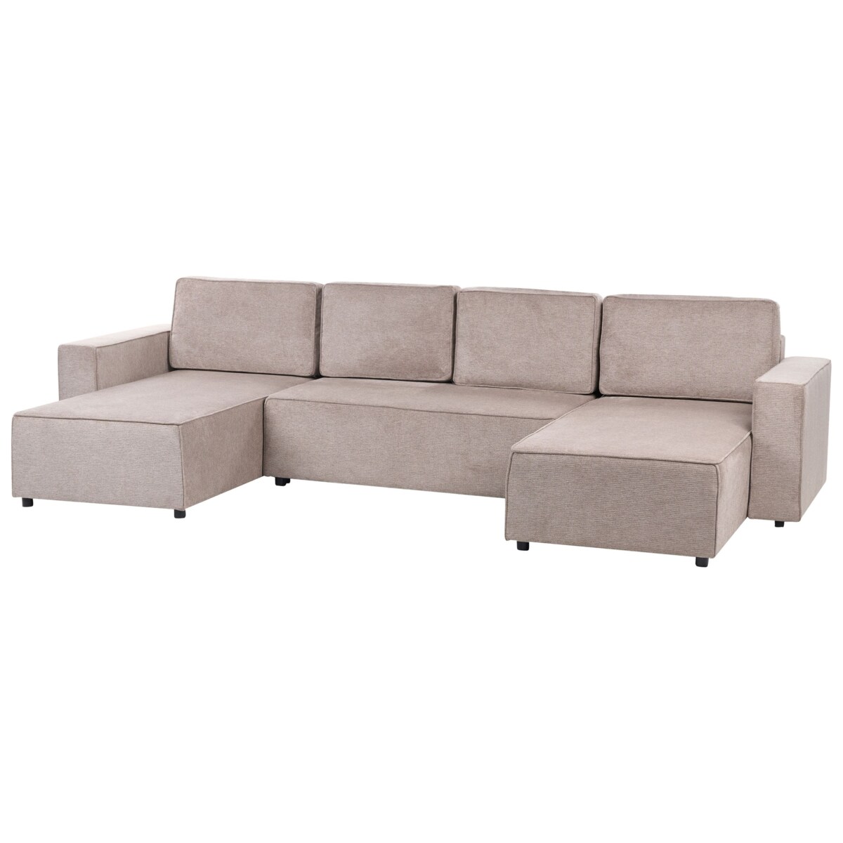 Sofa w kształcie U VATNE Jasnobrązowy Tkanina Symetryczny