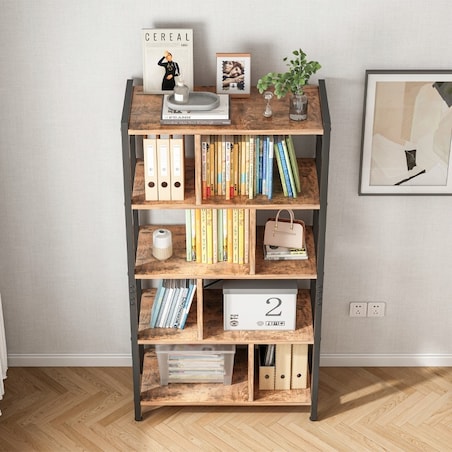 Regał Szafka Na Książki Kwiaty Drabinkowy Rustykalny Brąz Loft 154,5 Cm