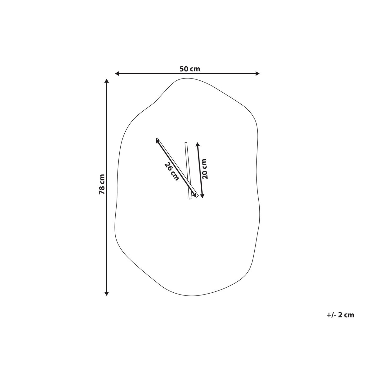Zegar ścienny 78 x 50 cm mosiężny GANGES