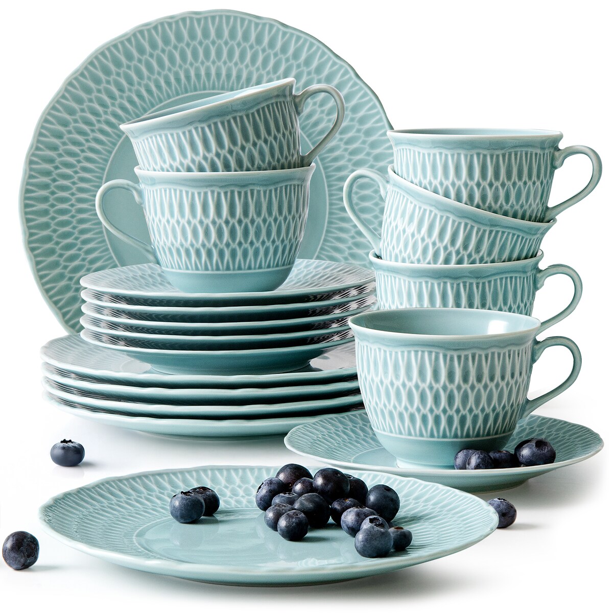 Zestaw kawowy 6 os. (18 el.) SOFIA LAZUROWA