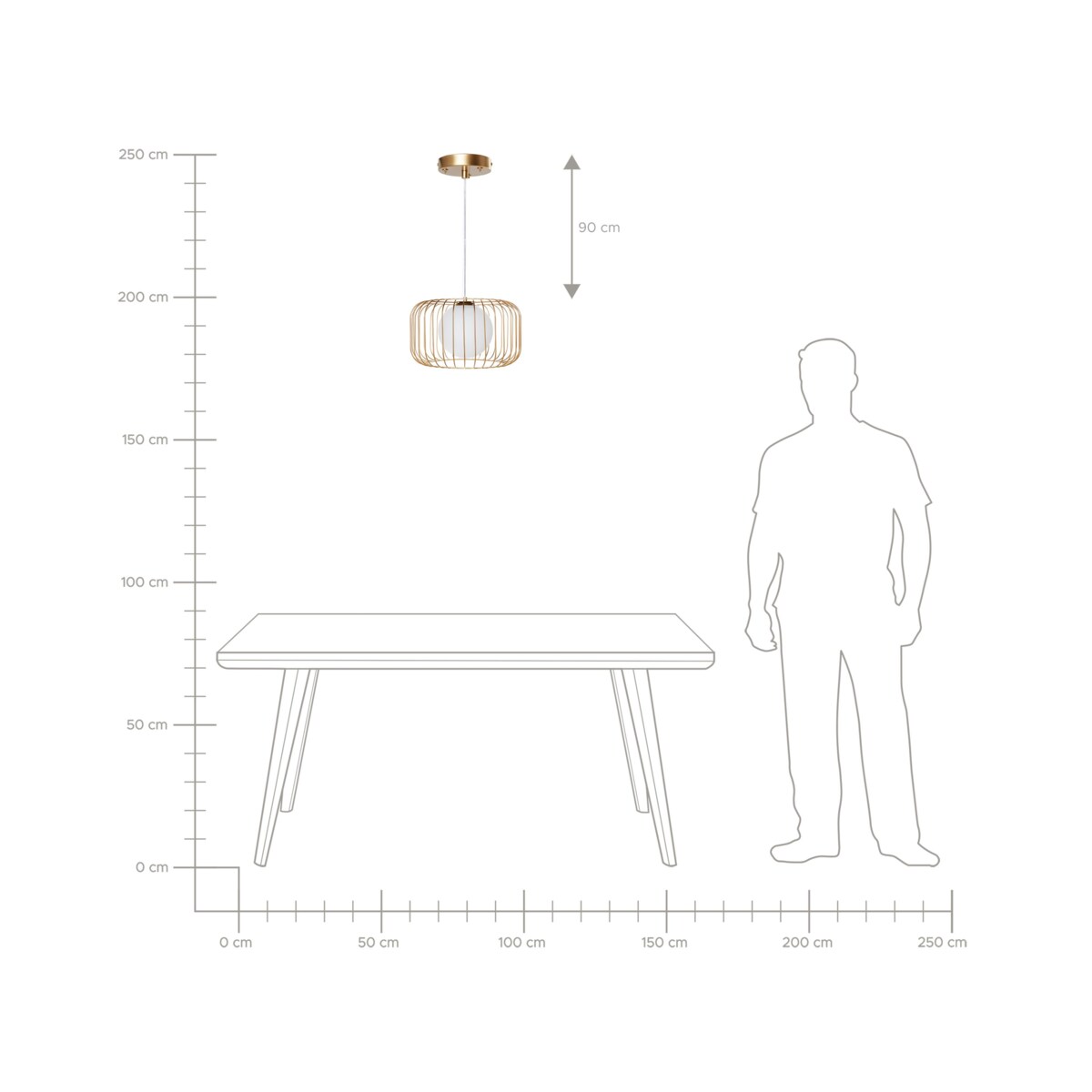 Lampa wisząca BAIROA Metal Złoty