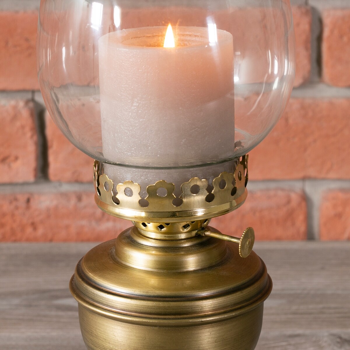 ŚWIECZNIK tealight OLJA lampa naftowa ZŁOTA RETRO