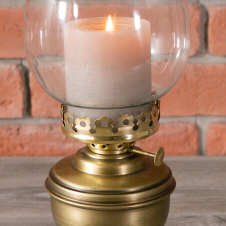ŚWIECZNIK tealight OLJA lampa naftowa ZŁOTA RETRO