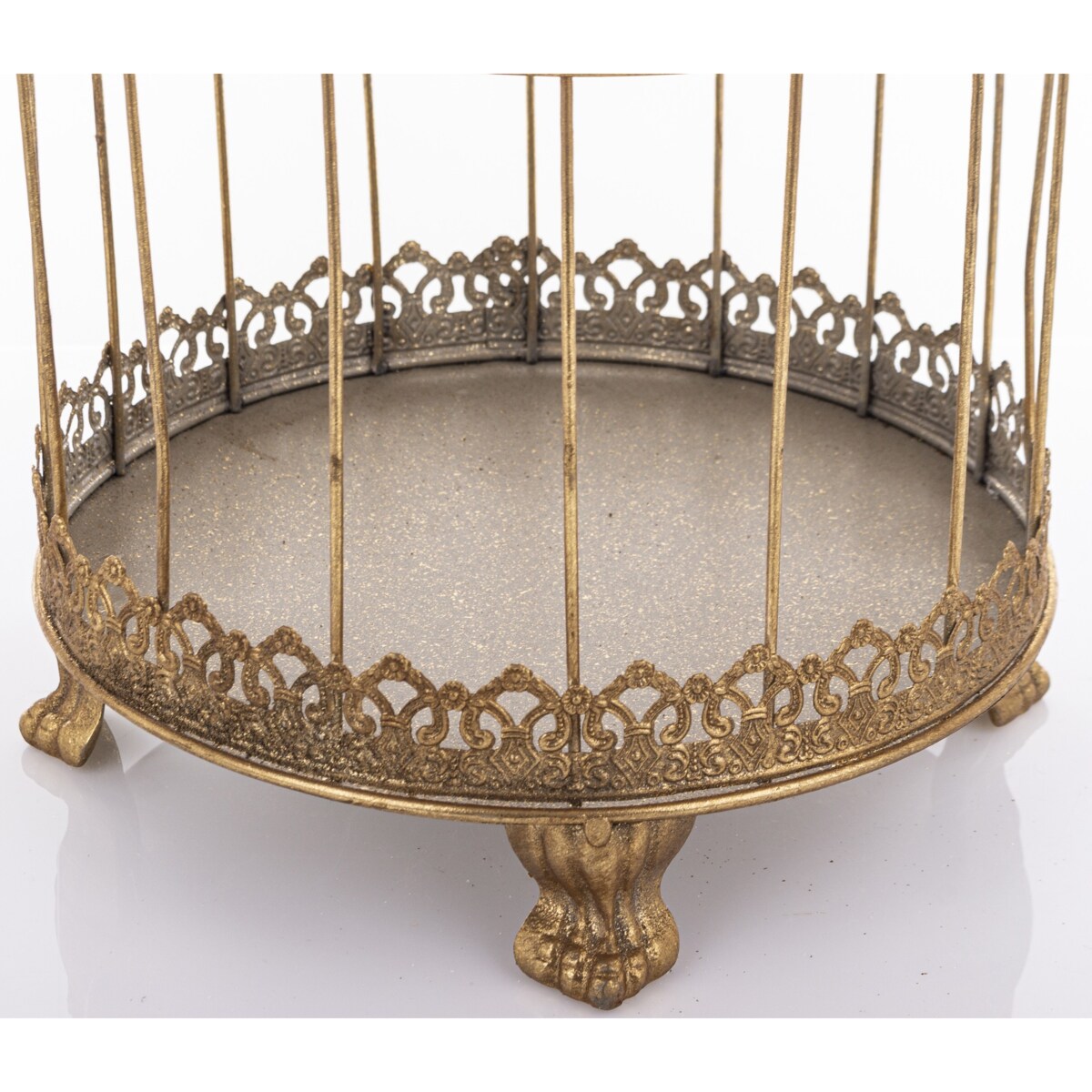 Klatki dekoracyjne metalowe 3 sztuki 47x19x19 i 53x23x23 i 72x26x26 cm złote