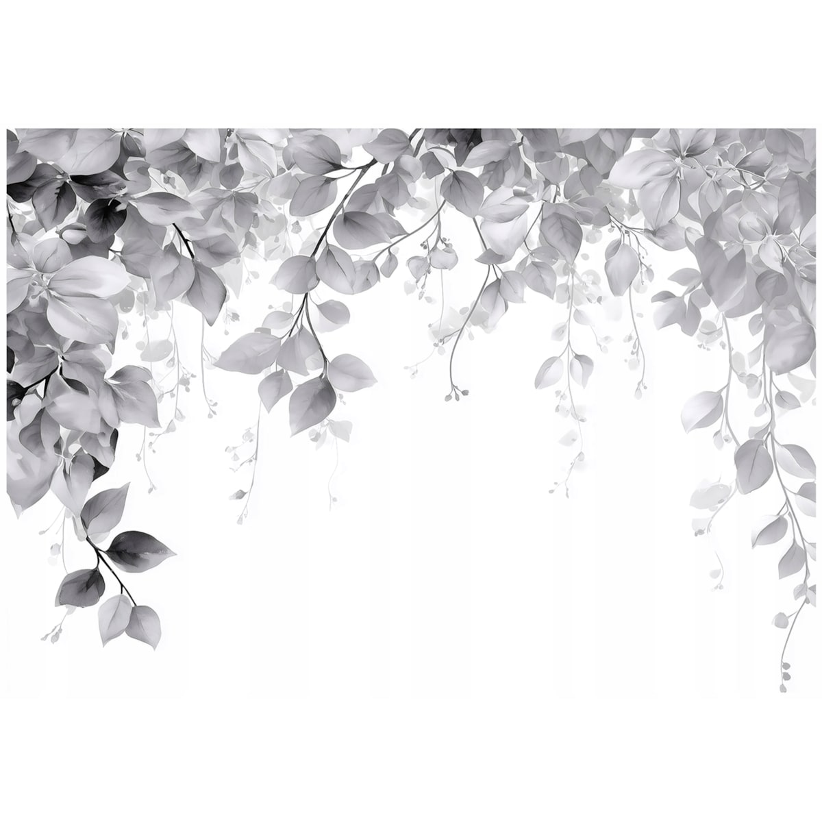 Fototapeta Do Sypialni Salonu Na Flizelinie Liście Abstrakcja Szary 300x210