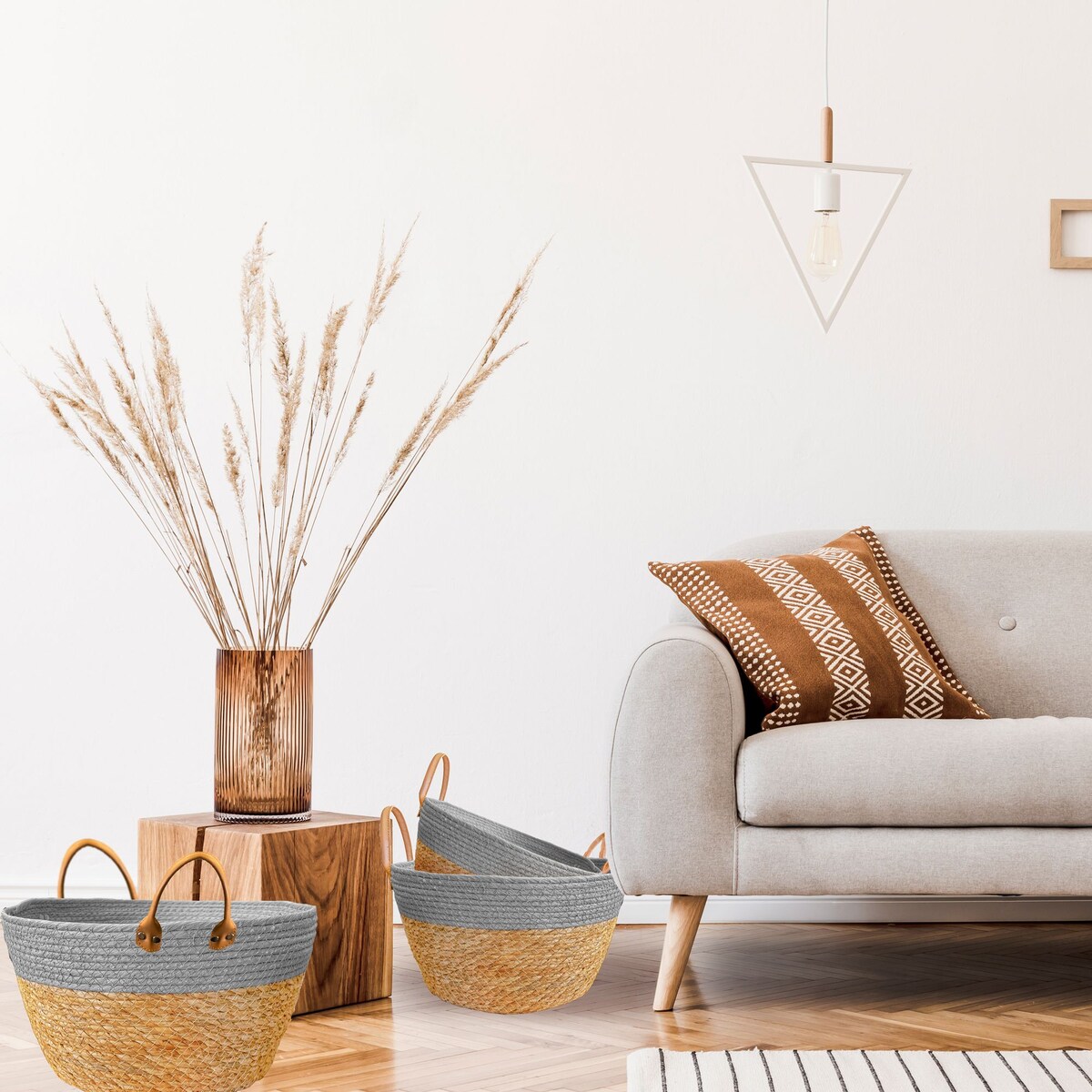 Zestaw 3szt Koszy Naturalnych BOHO 223K16