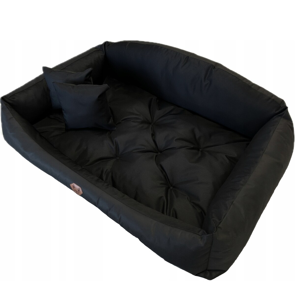 Legowisko Dla Psa Kanapa Posłanie Muszla 115X95 Cm Wodoodporne Poduszki Pikowane Czarne