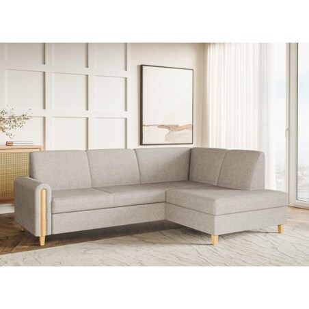 Rozkładany narożnik FLORA w tkannie bubble prawostronny- beżowy