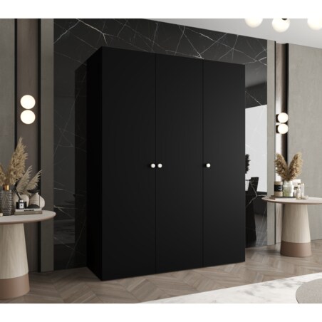 Szafa uchylna otwierana PARMA 1 150 wys. 202 cm Czarny + u. Srebrny