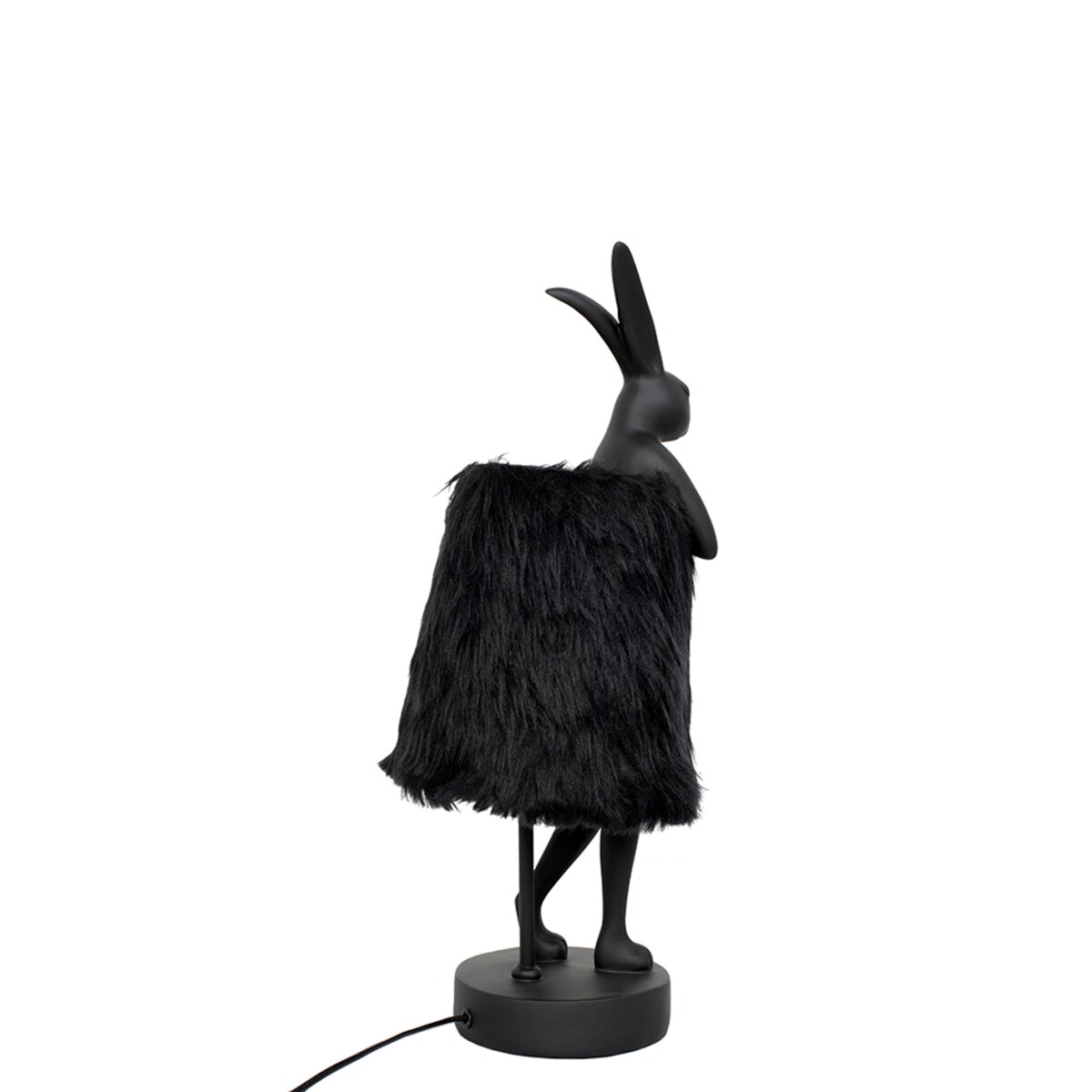 KARE lampa stołowa RABBIT FUR 50 cm czarna / złota