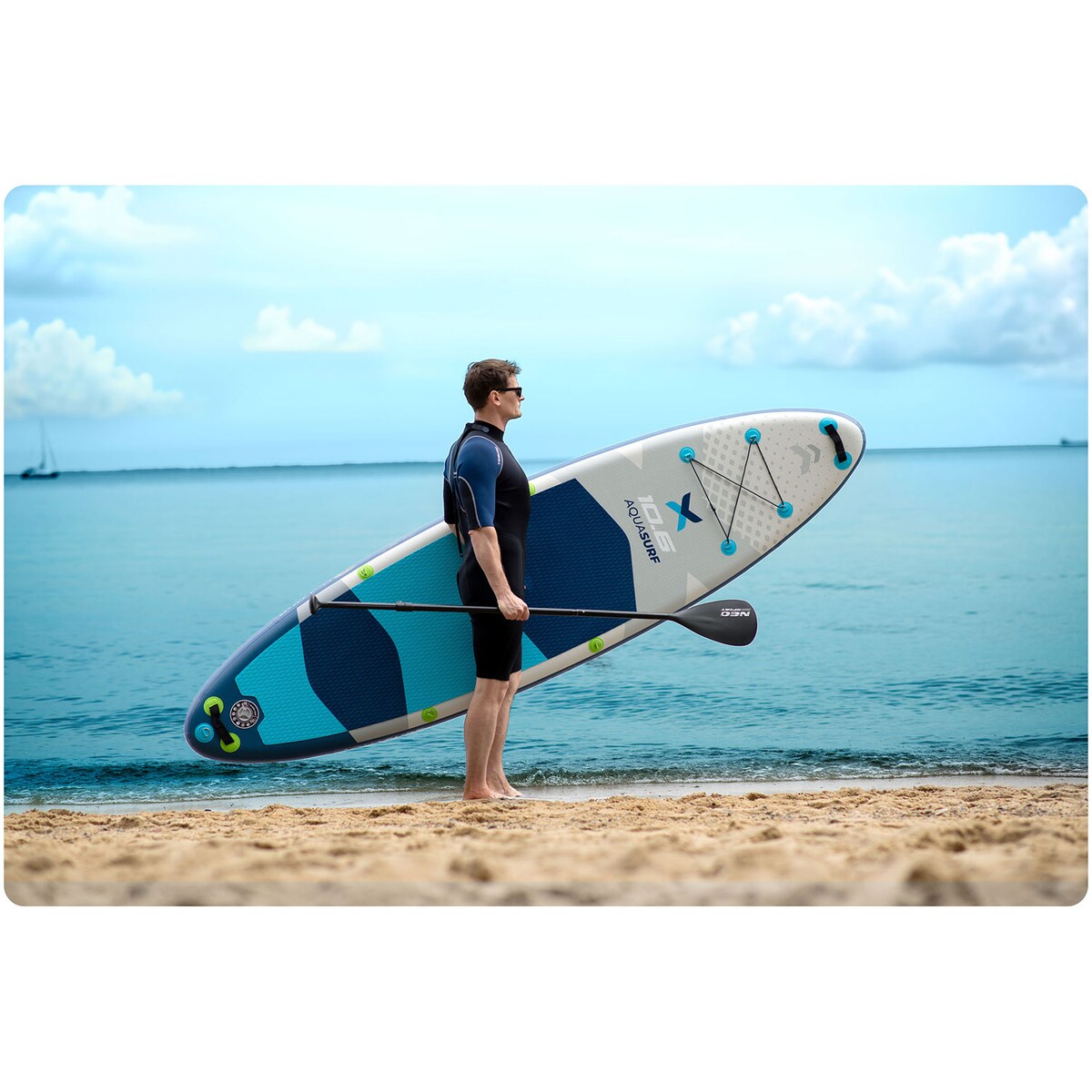 Deska SUP do pływania Neo-Sport stand up paddle Aquasurf 320cm pompowana zestaw