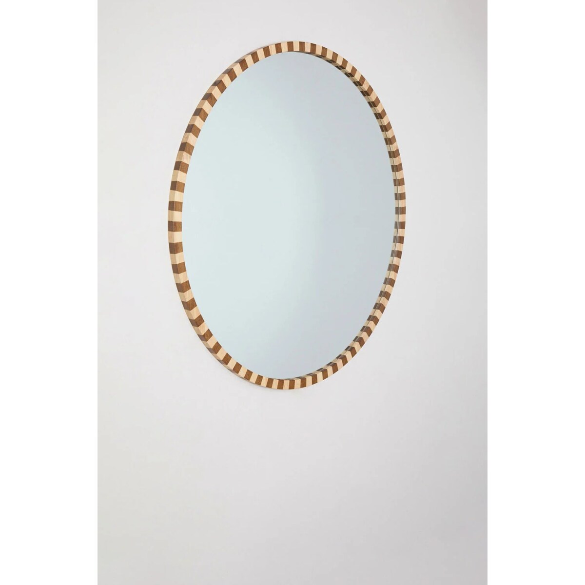 Okrągłe lustro z drewna dębowego Sapeira Ø110 cm
