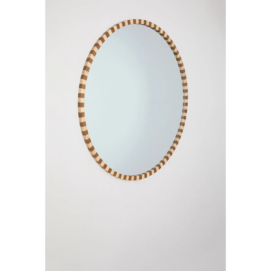 Okrągłe lustro z drewna dębowego Sapeira Ø110 cm