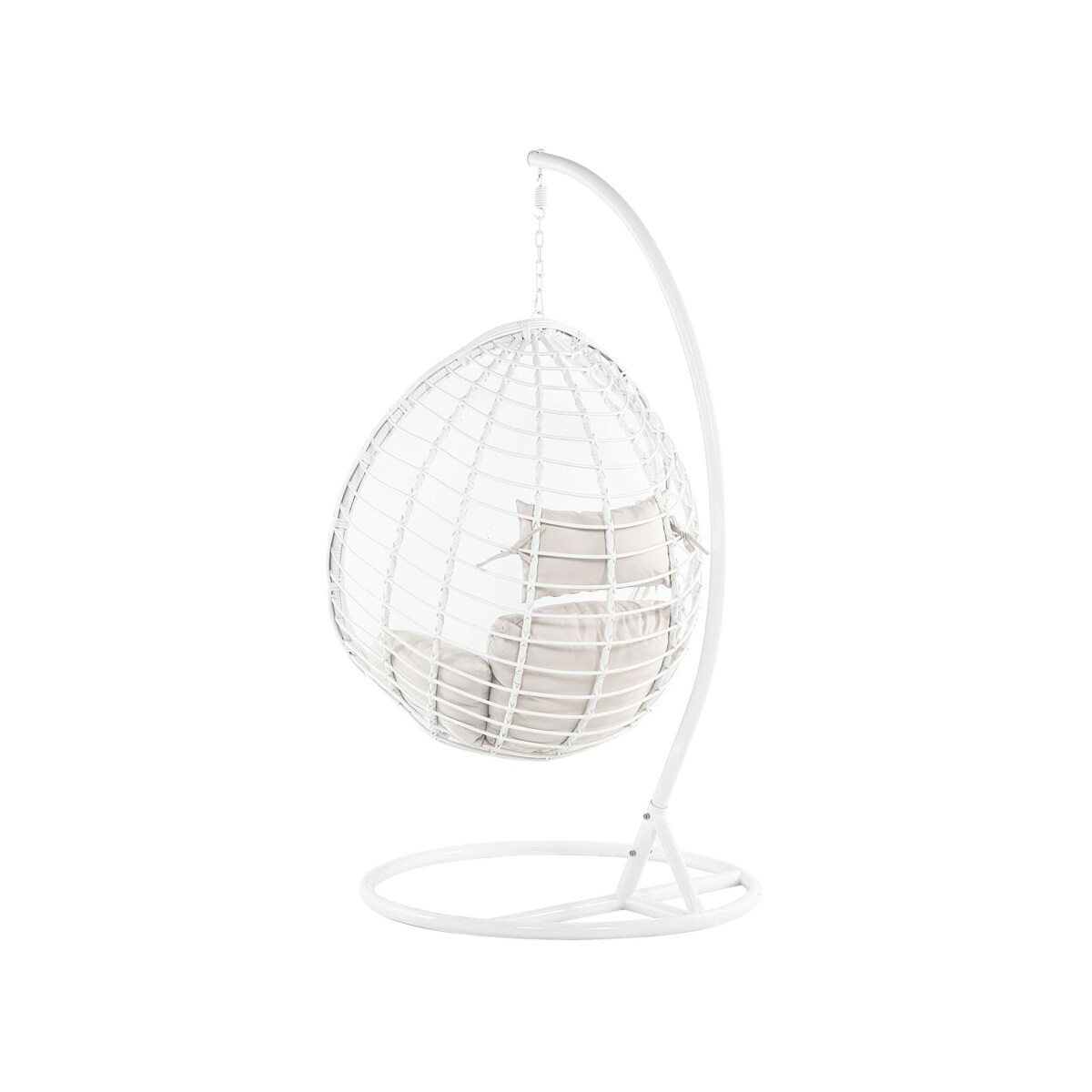 Fotel wiszący ze stojakiem z technorattanu biały FANO