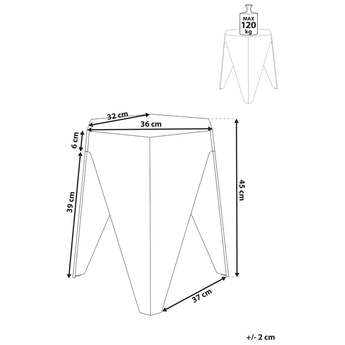 Zestaw 4 stołków ogrodowych KARAVOS Kolorowy