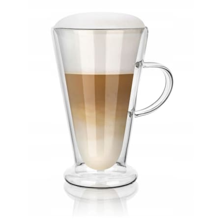 2x SZKLANKA KUBEK termiczna 400 ml podwójna ścianka na kawę herbatę latte