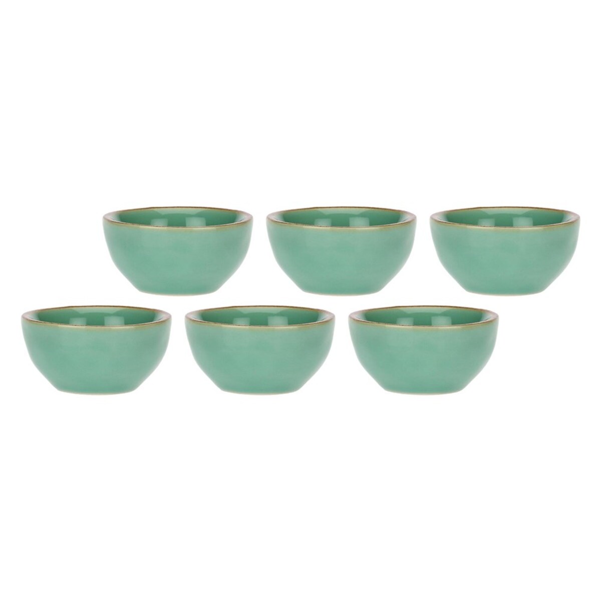 Zestaw 6 okrągłych miseczek Concerto Verde Acqua - Miętowy, 7 cm