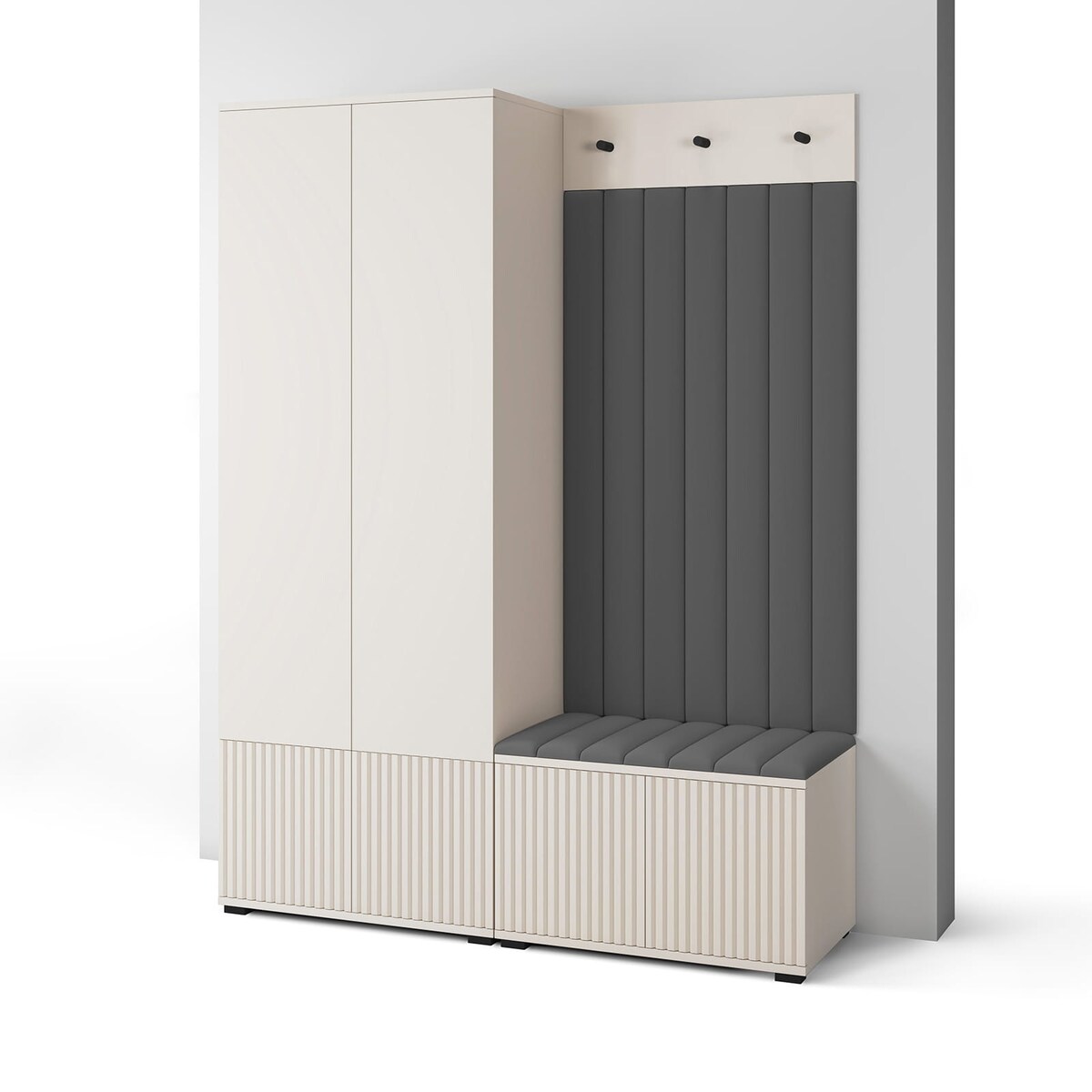 Garderoba ryflowana Ritmo wersja 1 Trinity 15 cashmere beż