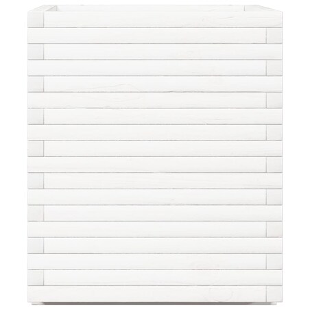 vidaXL Donica ogrodowa, biała, 60x60x72 cm, lite drewno sosnowe