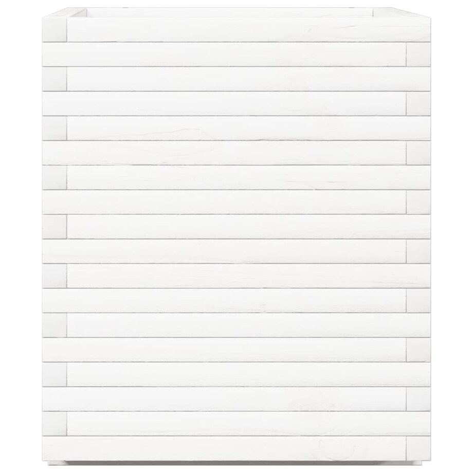 vidaXL Donica ogrodowa, biała, 60x60x72 cm, lite drewno sosnowe