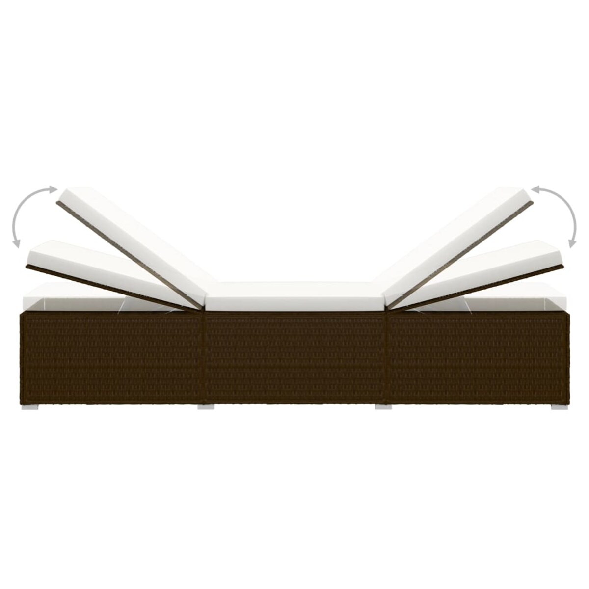 vidaXL 3-częściowy zestaw, leżaki ze stolikiem, polirattan, brązowe