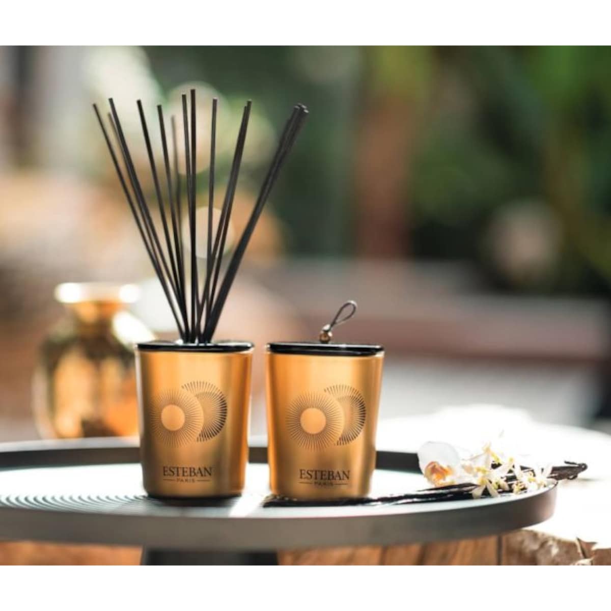 Dyfuzor zapachowy (100 ml) + ceramiczna przykrywka Vanille d'Or Esteban