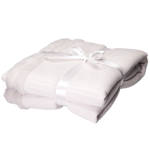 Koc Świąteczny Dekoracyjny Narzuta Na Łóżko 150X125 Cm Ozdoba Ciepły Biały