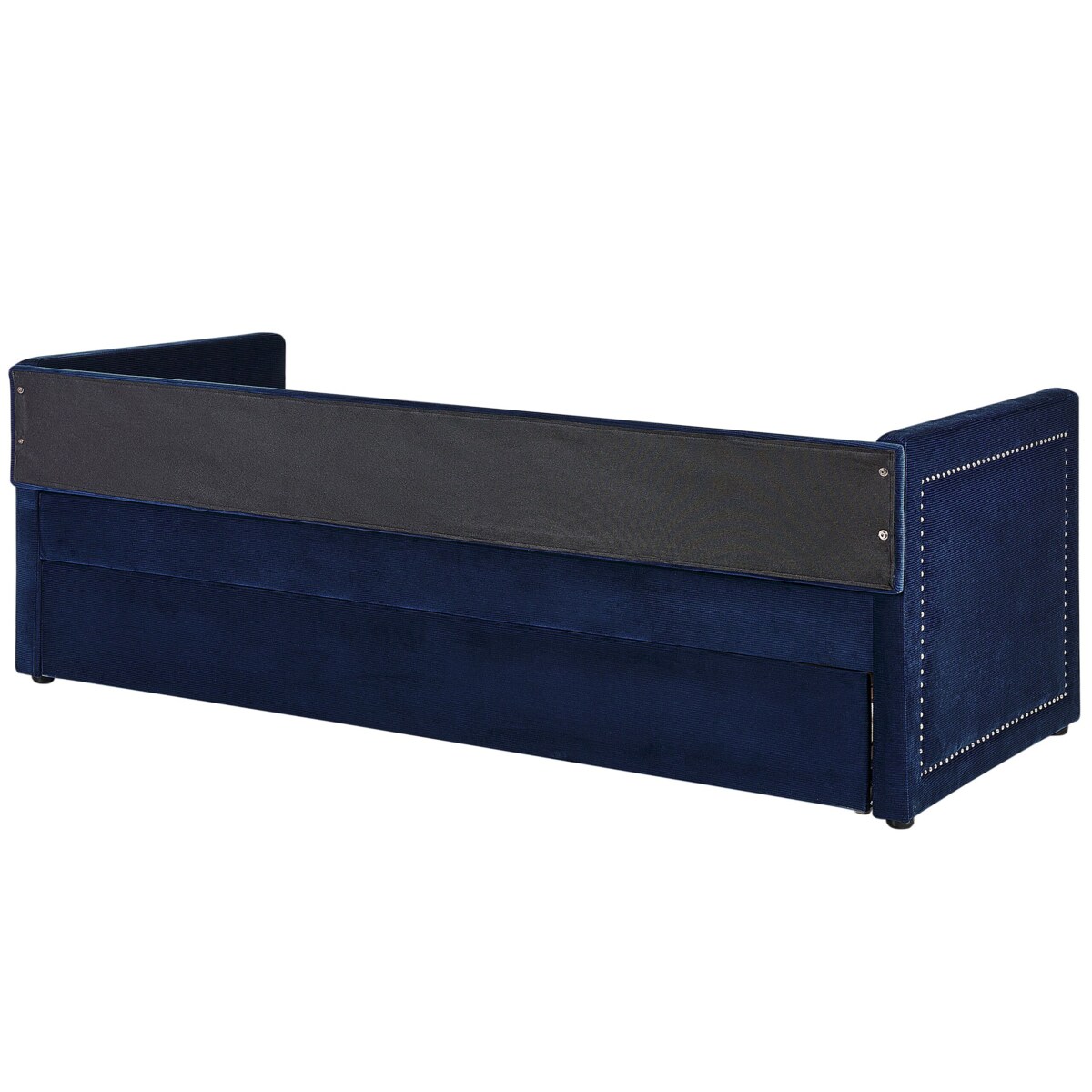 Łóżko wysuwane tapicerowane 90 x 200 cm niebieskie MIMIZAN