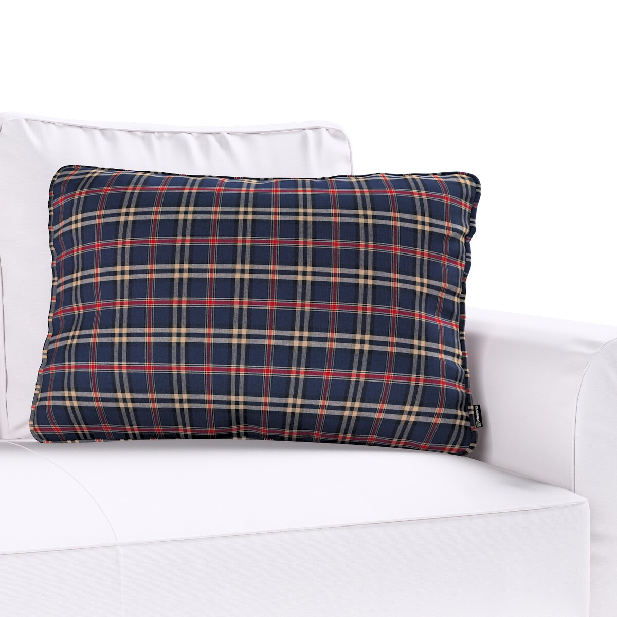 Poszewka Gabi na poduszkę prostokątna 60x40 granatowo-czerwona kratka