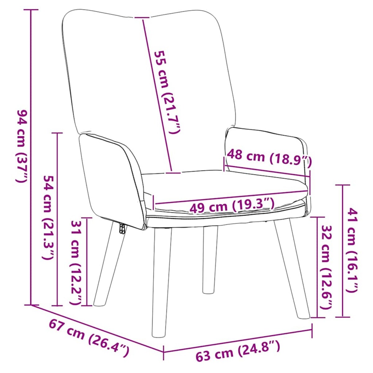 vidaXL Fotel relaksacyjny ciemno szary 63 x 67 x 94 cm tkanina