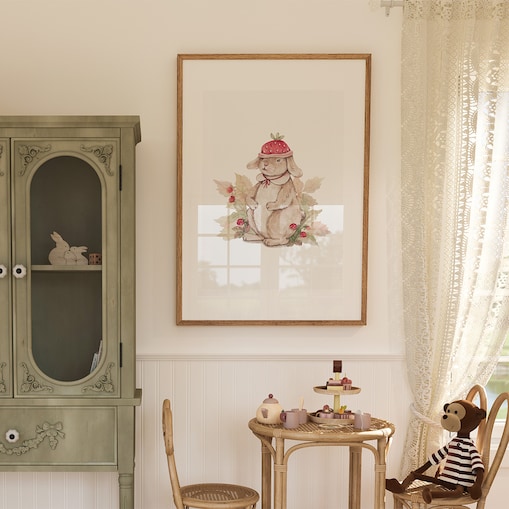 Plakat dla dzieci Króliczek z kapeluszem