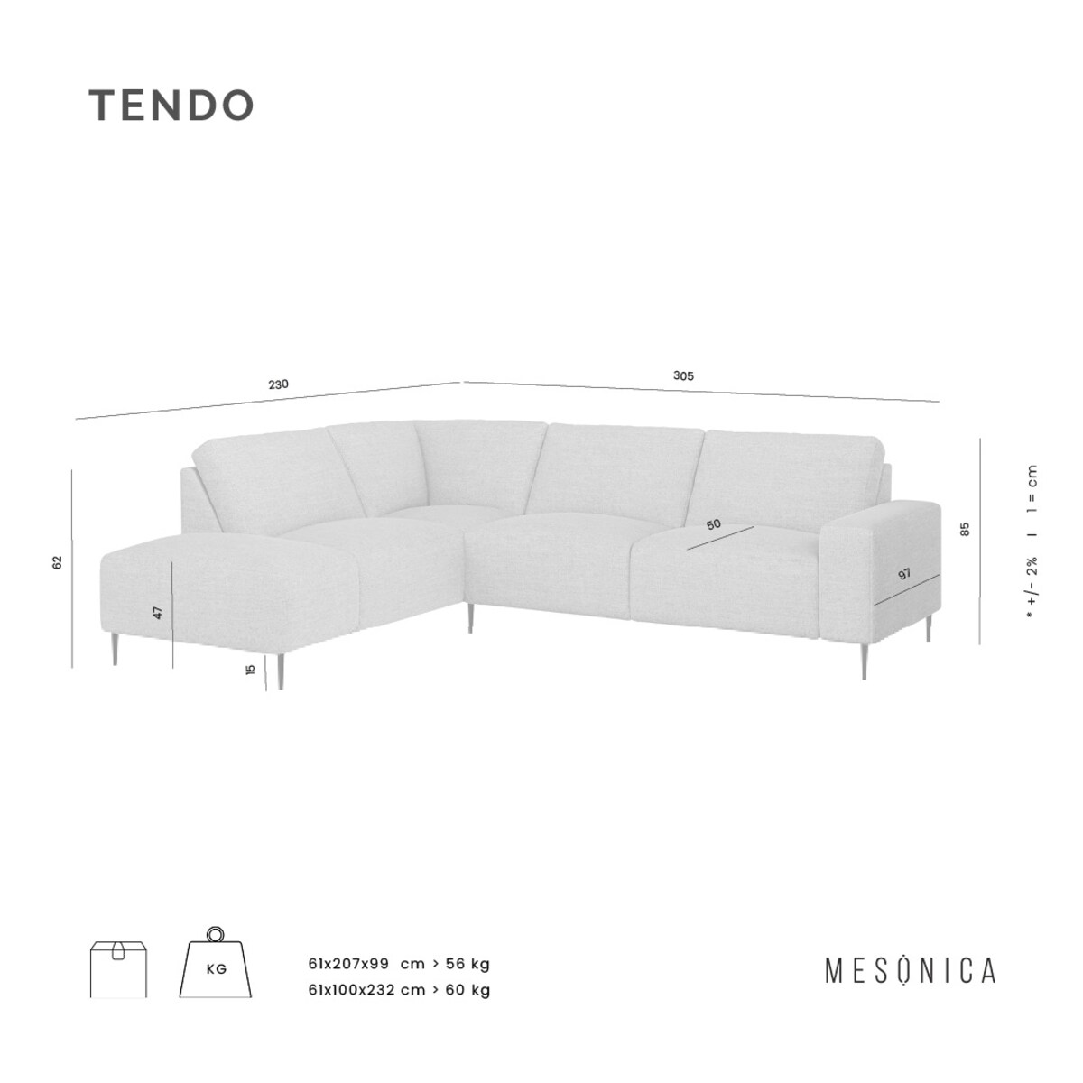 Tendo Sofa narożna - ciemnozielona