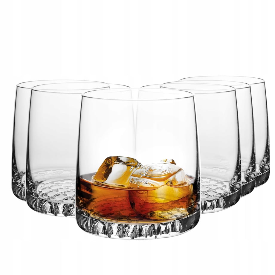 Zestaw Szklanek do Whisky mocnych Alkoholi Grube Dno 6 x 300 ml Krosno Fjord
