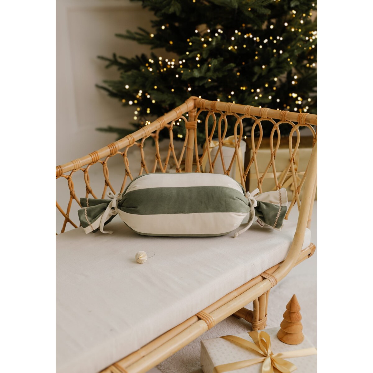 Poduszka Świąteczna Cukierek Forest Green