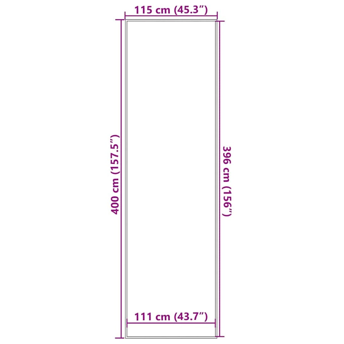 vidaXL Wycieraczka Czarna 115x400 cm