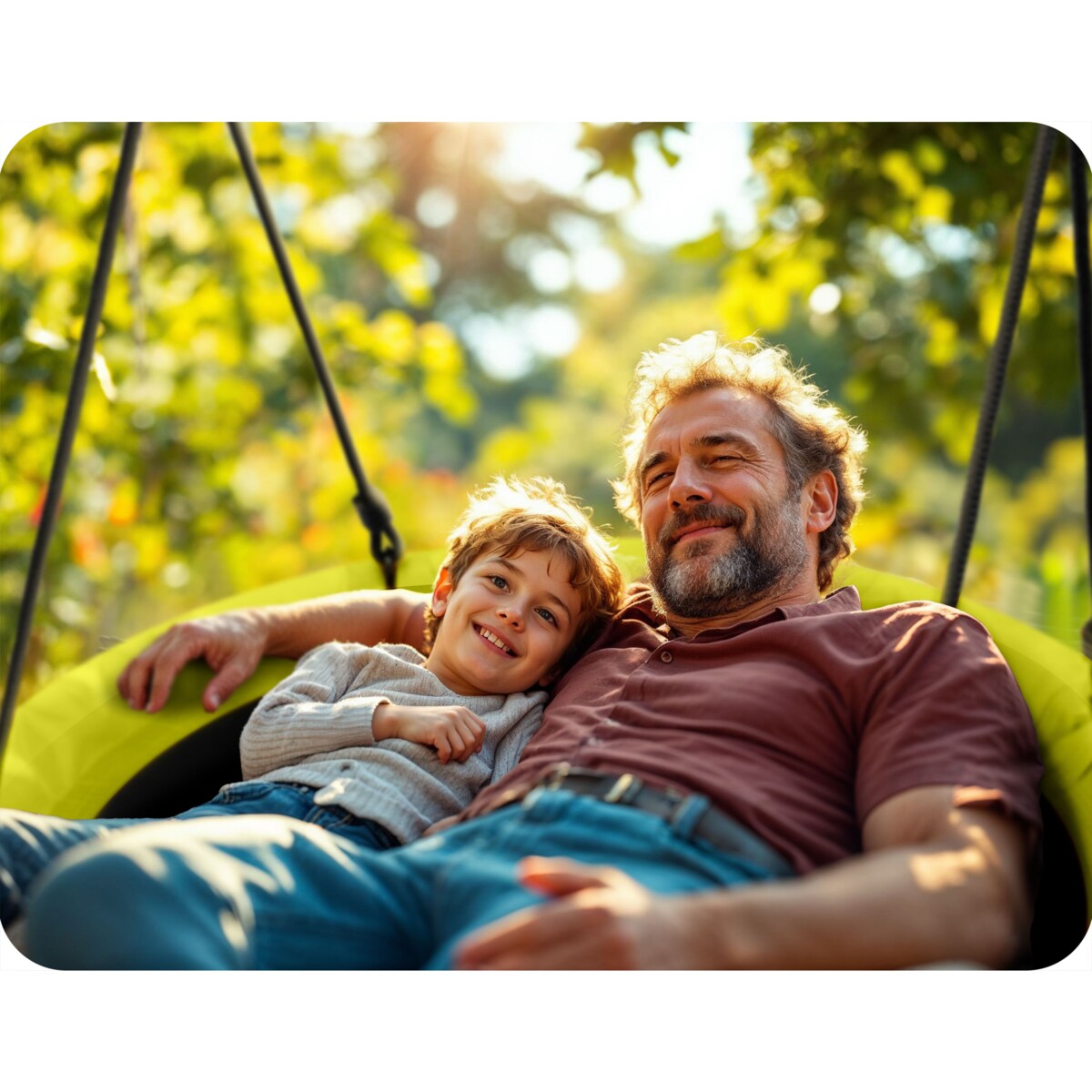 Huśtawka ogrodowa bocianie gniazdo 105 cm Neo-Sport Swingo żółta