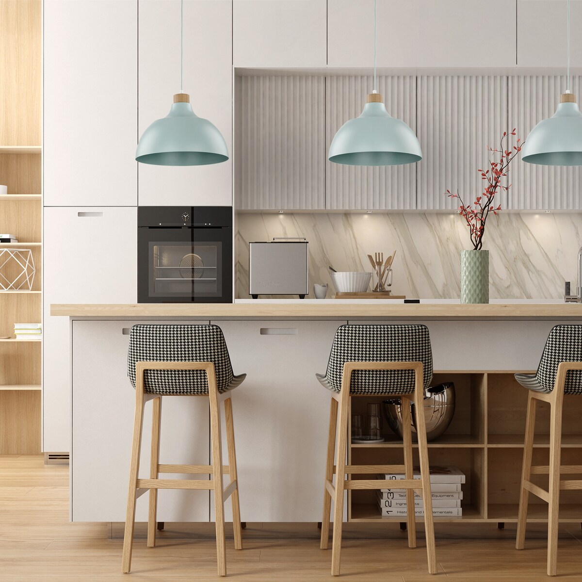 Lampa wisząca TK Lighting CAP MINT 5901 miętowa E27 34 cm do salonu, kuchni i jadalni