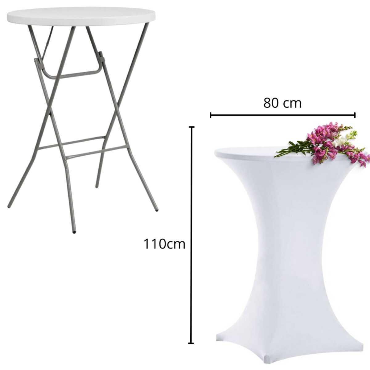 POKROWIEC OBRUS NA STOLIK BAROWY KOKTAJLOWY BIAŁY 80x110cm [25F]