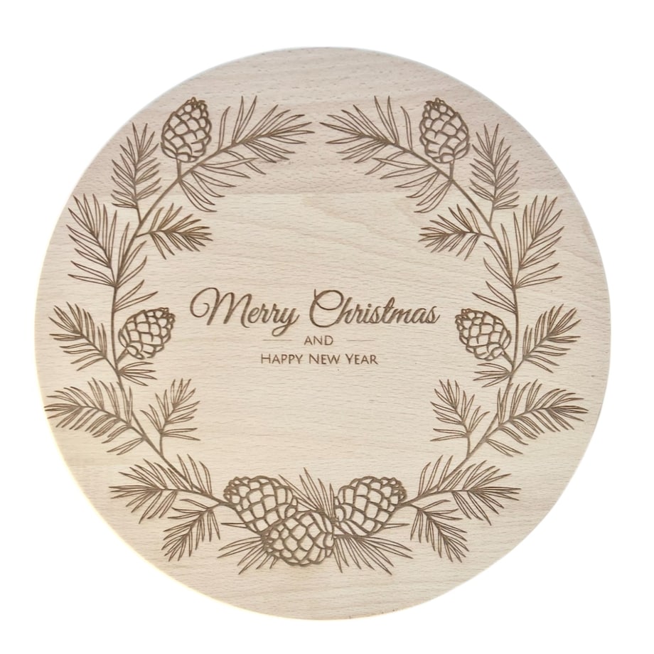 Drewniana podkładka deska świąteczna do serwowania ⌀ 30 cm