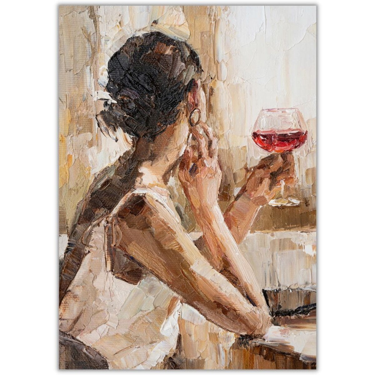 plakat dziewczyna z winem 30x40 cm