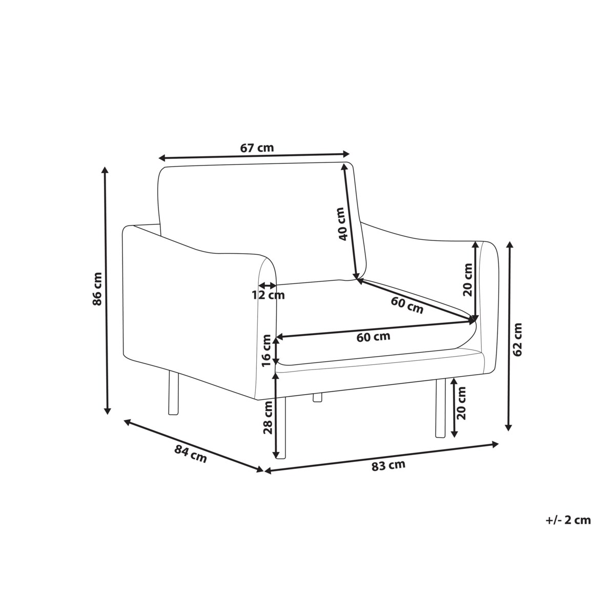 Fotel welurowy beżowy VINTERBRO