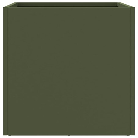 vidaXL Donica, oliwkowa, 32x30x29 cm, stal